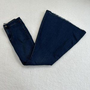 Free People Dark Indigo Wide Leg Flare Jeans